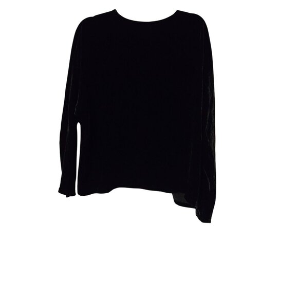 Eileen Fisher Black Velvet V-Neck Witchy Whimpsigoth Witchcore NWT Top Sz‎ M - Picture 5 of 7